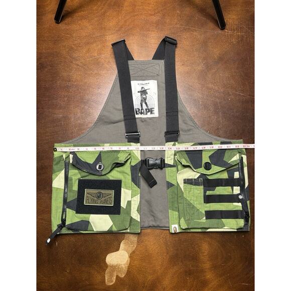 2018 Japan Bape Autumn/Winter Season Splinter Camo Military Vest Bag Olive Drab - Picture 8 of 16